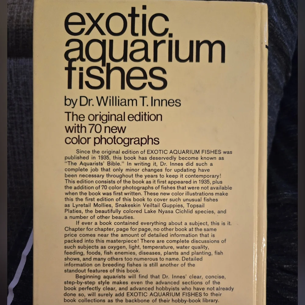 Exotic Aquarium Fishes by Dr. William T. Innes VINTAGE HARDCOVER 1979